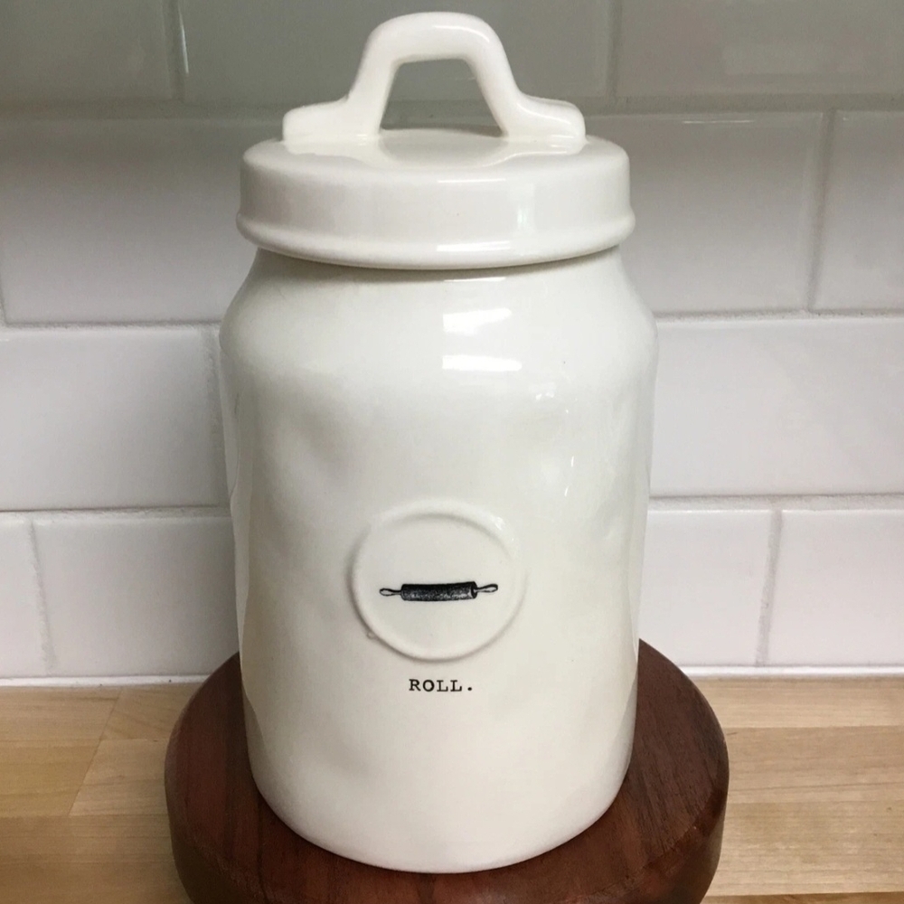 White Ceramic Kitchen Canister
